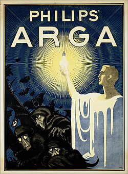 Affiche Philips Arga lampen uit 1917 door Albert Hahn (bron: Geheugen van Nederland)