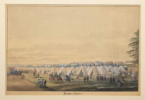 Het tentenkamp bij Rijen, waar voor de Tiendaagse Veldtocht 13.000 militairen legerden en dat ook daarna nog enkele jaren in gebruik was. (Bron: Brabant-Collectie, Tilburg University)