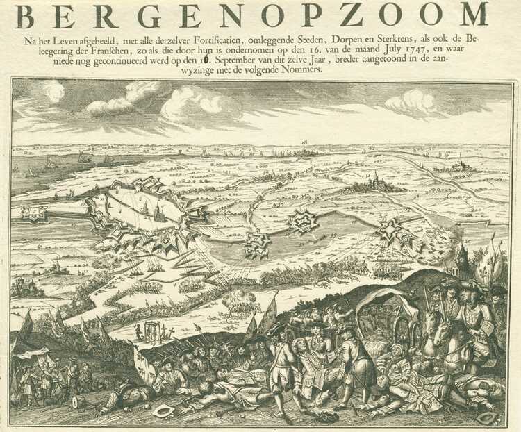 Beleg van Bergen op Zoom in 1747. (Bron: Rijksmuseum)