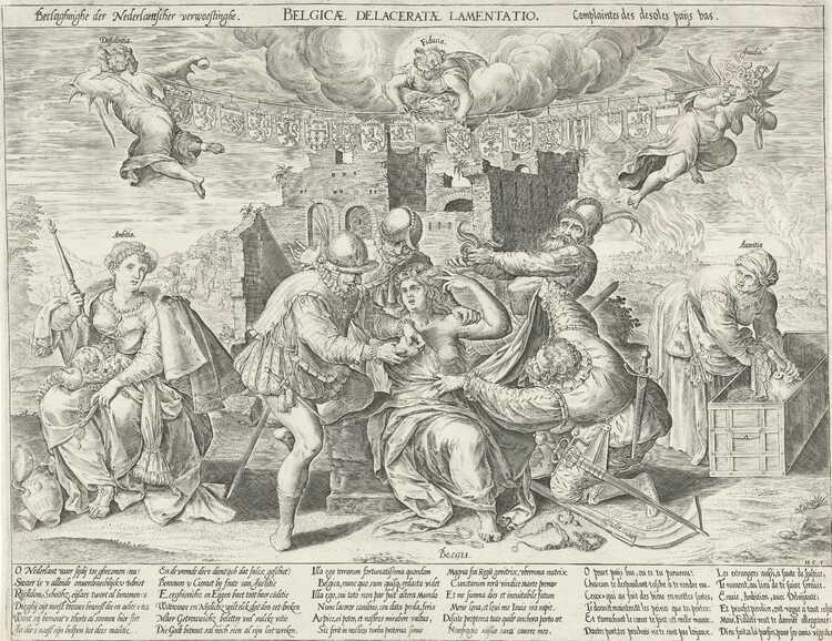 Weeklacht van de verscheurde Nederlanden, ca. 1577, Hans Collaert (I), 1576 - 1577