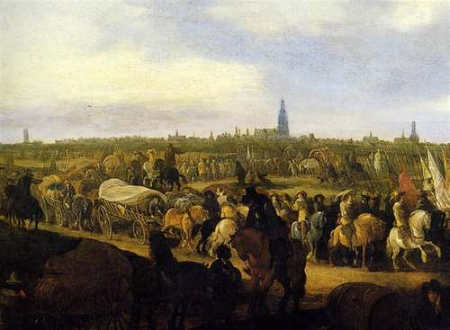 Uittocht Spaans garnizoen uit Breda 1637, Hendrick de Meijer, 1625-1691, Rijksmuseum