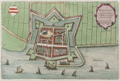 Vestingwerken van Woudrichem. (Bron: Joan Blaeu, 1649)