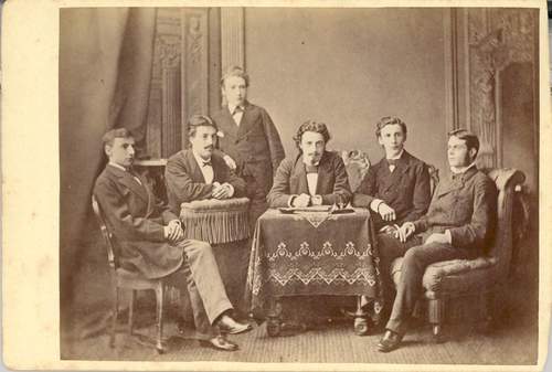 Snouck Hurgronje en medestudenten, 1878, Bernardus Brunning, Universiteitsbibliotheek Leiden