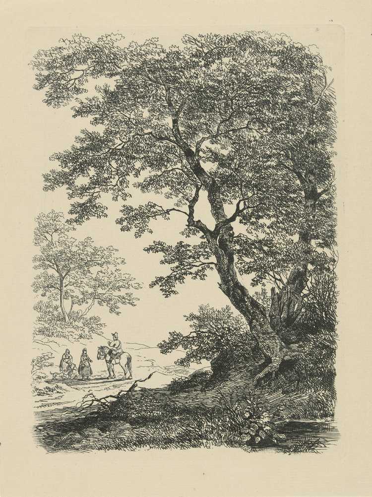 Reizigers op een bospad. (Bron: Remigius Adrianus Haanen, 1827-1888, Rijksmuseum)