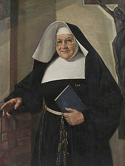 Zuster Maria Joseph van der Eerden, geschilderd door Wim van der Plas. (Bron: Erfgoedcentrum Nederlands Kloosterleven, voorwerpencollectie Franciscanessen van Veghel, nr. 75).
