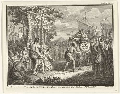 Franken onderwerpen zich aan Julianus, 358, Rijksmuseum, Jacob Folkema, 1749-1759