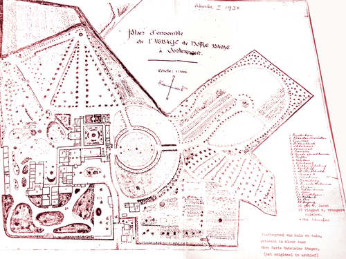 Plan d’ensemble de l’Abbaye de Notre Dame à Oosterhout, circa 1930