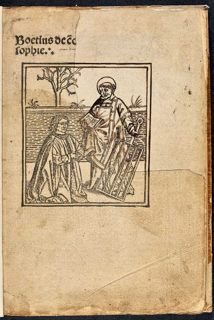 Het werk over filosoof Boethius van Laurens Hayen uit 1509. (Bron: Brabant-Collectie Tilburg)