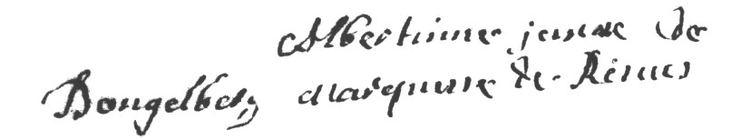 Handtekening Albertine de Dongelberghe