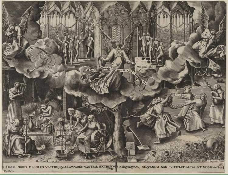 Pieter Brueghel De Oude De parabel van de wijze en de dwaze maagden - Museum Boijmans Van Beuningen