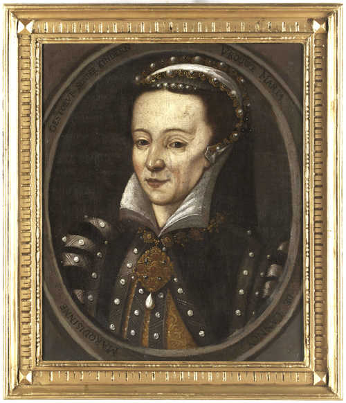 Portret van markiezin Maria van Lannoy. Schilderij, olieverf op doek, kopie door Adrijaen van der Creke uit 1649 naar een ouder voorbeeld. (Bron: Collectie Museum het Markiezenhof, Bergen op Zoom)
