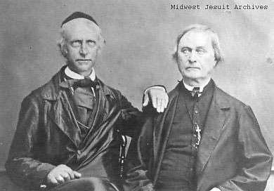 De Tilburger Adriaan Hoecken en zijn Vlaamse superieur Pieter-Jan de Smet. (Bron: Jesuit Archives St. Louis. Missouri Archives. Pierre-Jean de Smet Collection)