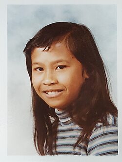 Ingrid Amatsakio op twaalfjarige leeftijd. (Foto: familie Amatsakio, 1978)