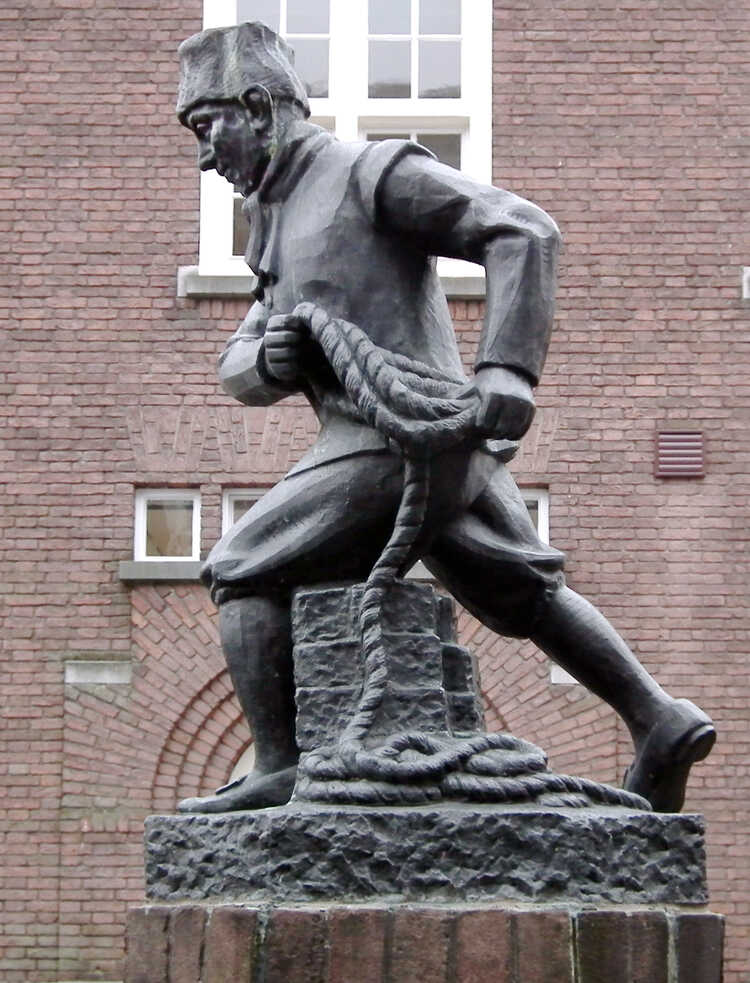 Het standbeeld "Het schippertje" in Breda, gemaakt door Gra Rueb. (Foto: Hans Rueb. 2010b)