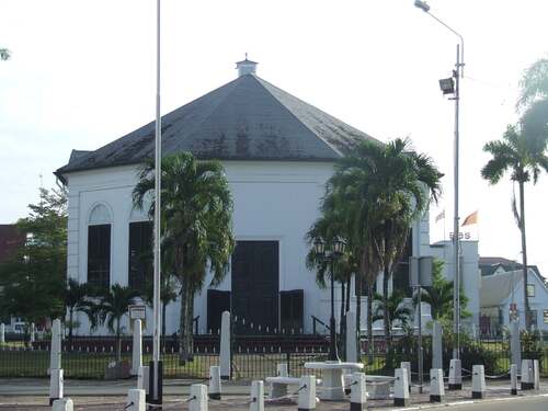 De Hervormde Kerk van Paramaribo in Suriname. (Foto: Milton Vasilda, jaartal onbekend)