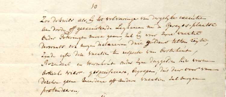 Artikel 10 uit de beulsinstructie uit de baronie van Breda (1761). (Bron: Regionaal Archief Tilburg)