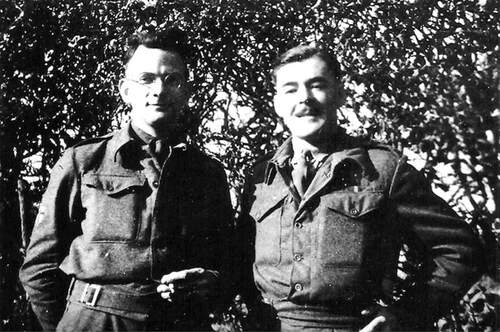 Constant Lambrechtsen en Major Ted Hunt (Foto: Collectie Nick Lambrechtsen QSM, 1944/1945)